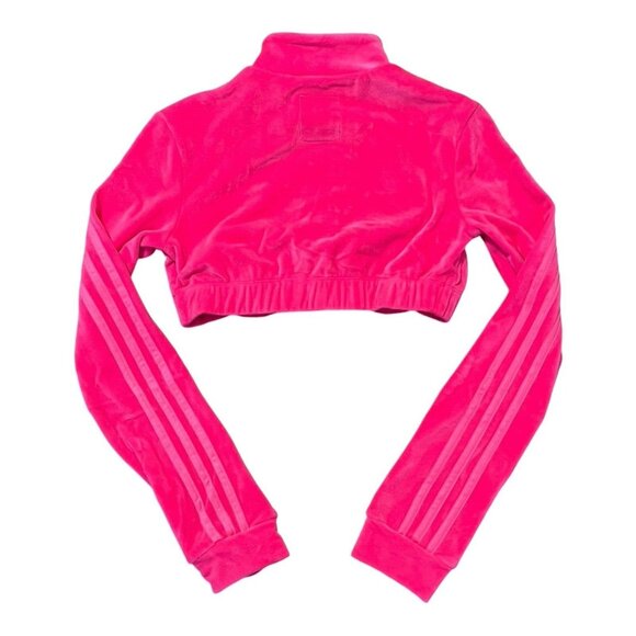 adidas x Jeremy Scott Originals Track Top Velour Solar Pink Size Small H50967 - Picture 8 of 9